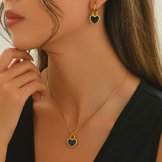 Svssy Golden Heart Jewelry Set
