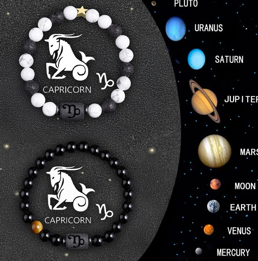 Celestial Eclipse Zodiac Bracelet Set – Choose Your Sign
