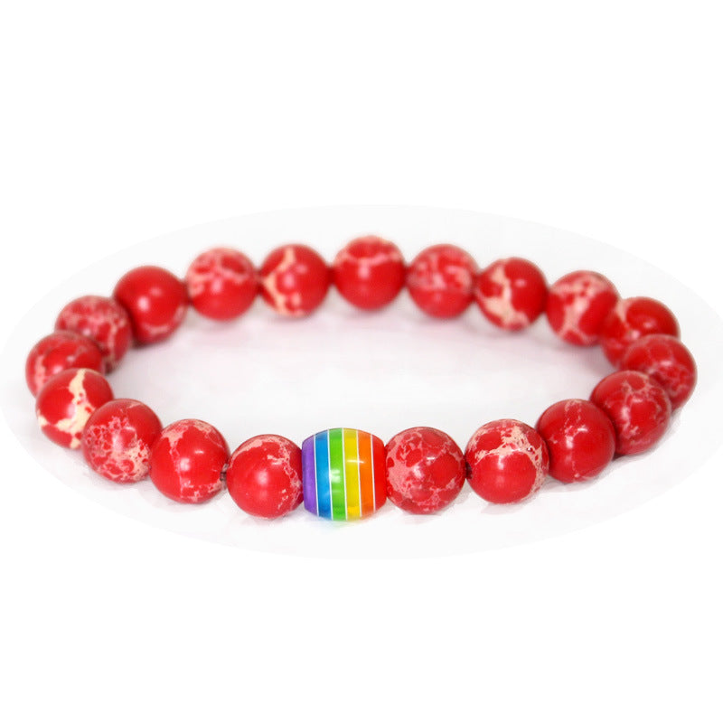 Svssy Rainbow Aura Beaded Bracelet
