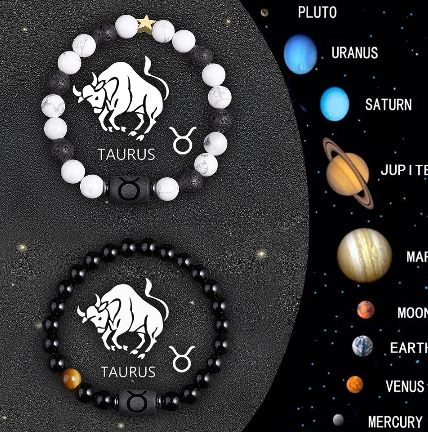 Celestial Eclipse Zodiac Bracelet Set – Choose Your Sign