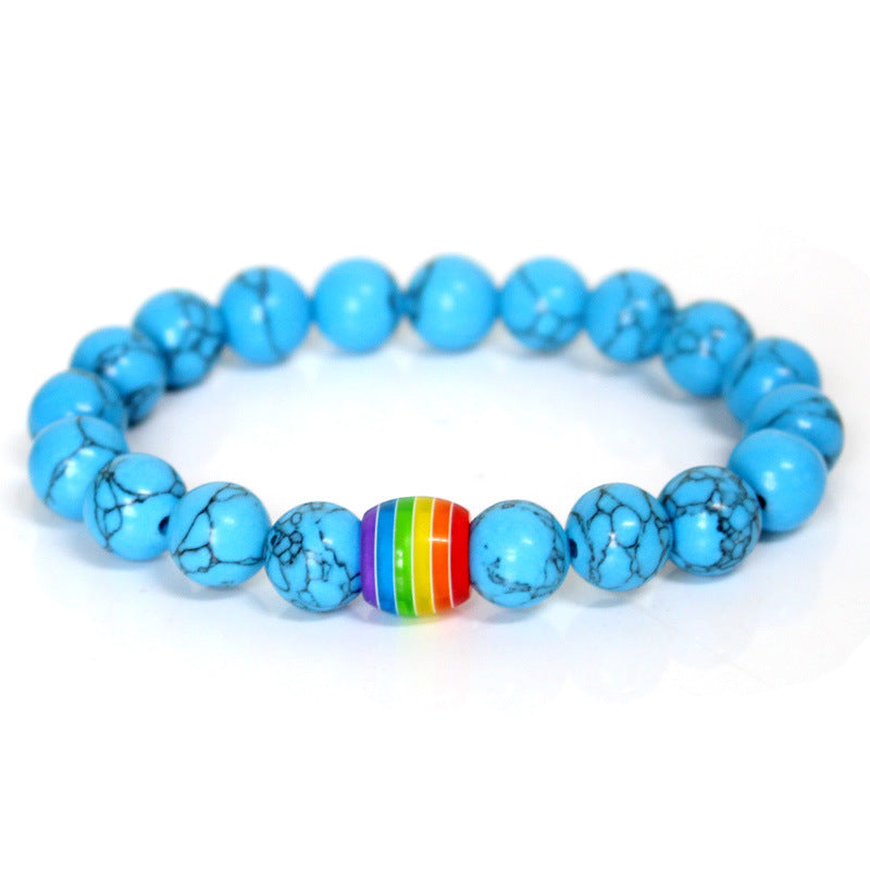Svssy Rainbow Aura Beaded Bracelet