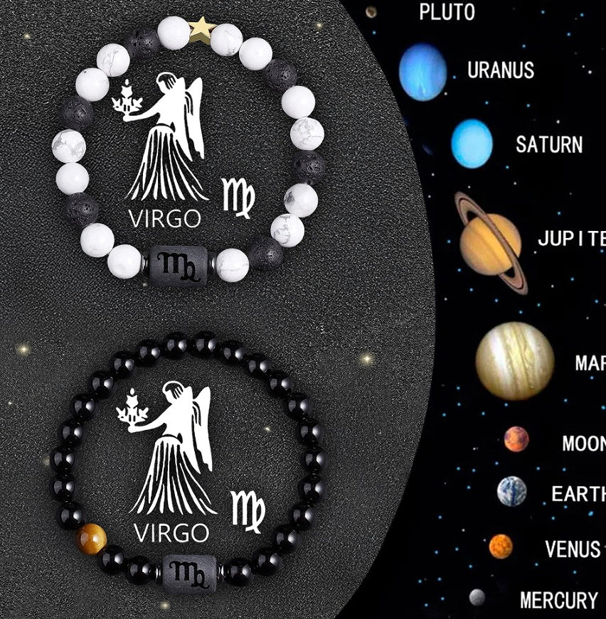 Celestial Eclipse Zodiac Bracelet Set – Choose Your Sign