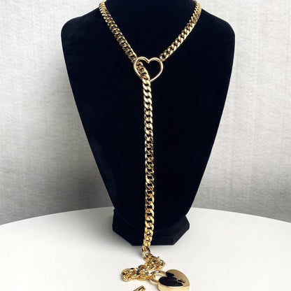 Svssy Heartlink Cuban Chain Necklace