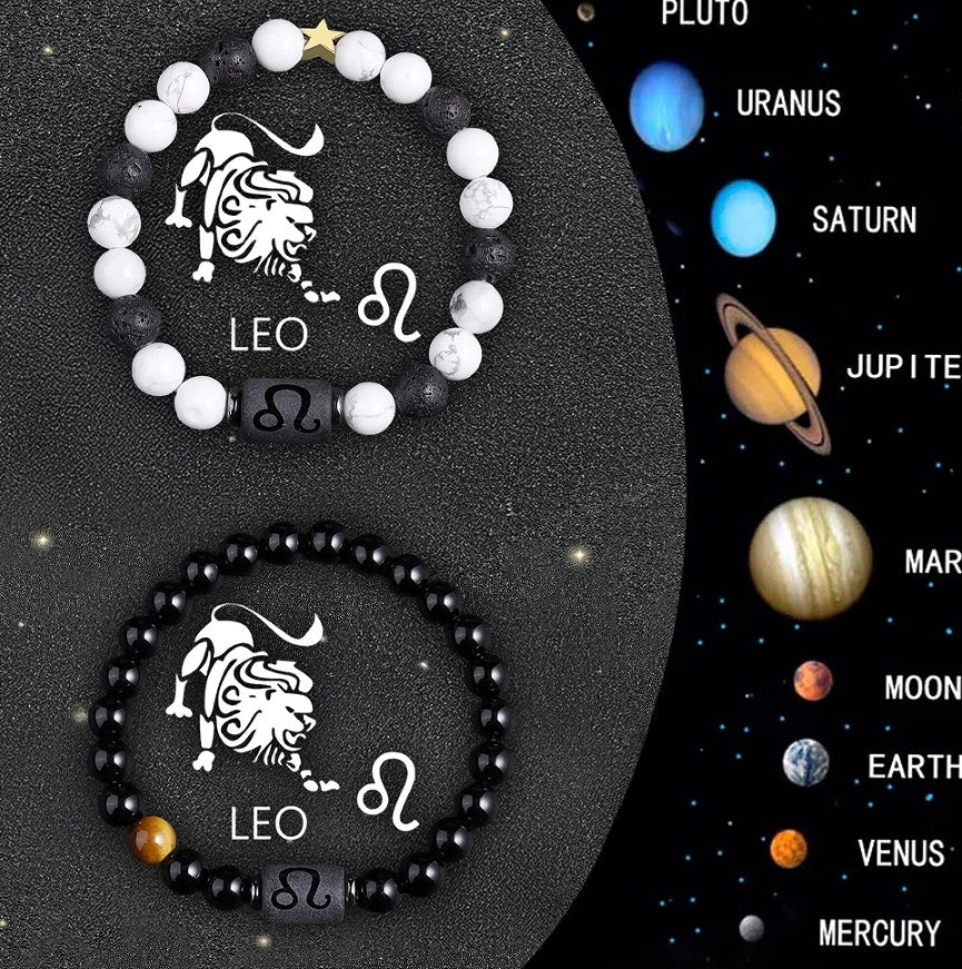 Celestial Eclipse Zodiac Bracelet Set – Choose Your Sign
