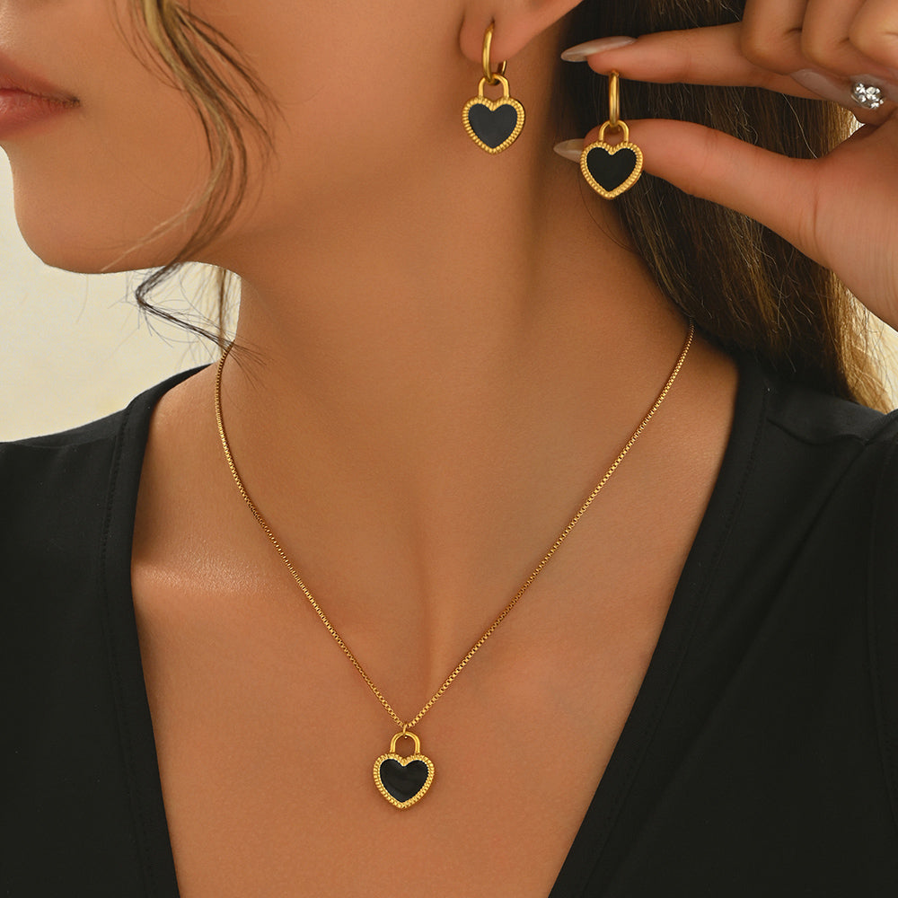 Svssy Golden Heart Jewelry Set