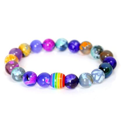 Svssy Rainbow Aura Beaded Bracelet