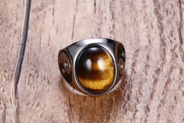 Svssy Golden Tiger Eye Statement Ring