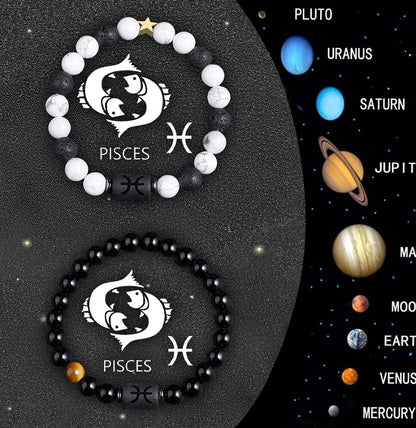Celestial Eclipse Zodiac Bracelet Set – Choose Your Sign