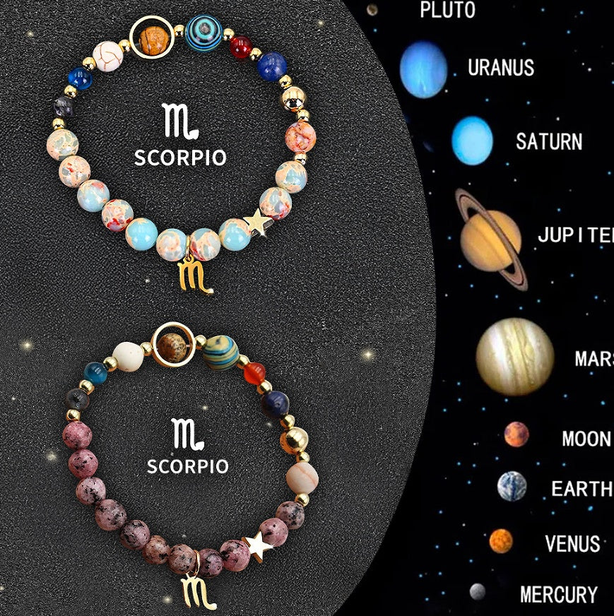 Celestial Aura Zodiac Bracelet Set – Choose Your Sign