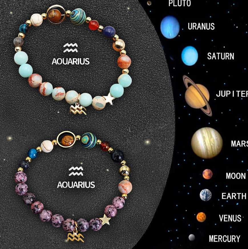 Celestial Aura Zodiac Bracelet Set – Choose Your Sign