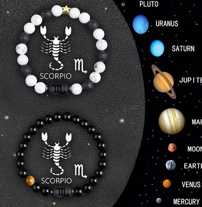 Celestial Eclipse Zodiac Bracelet Set – Choose Your Sign