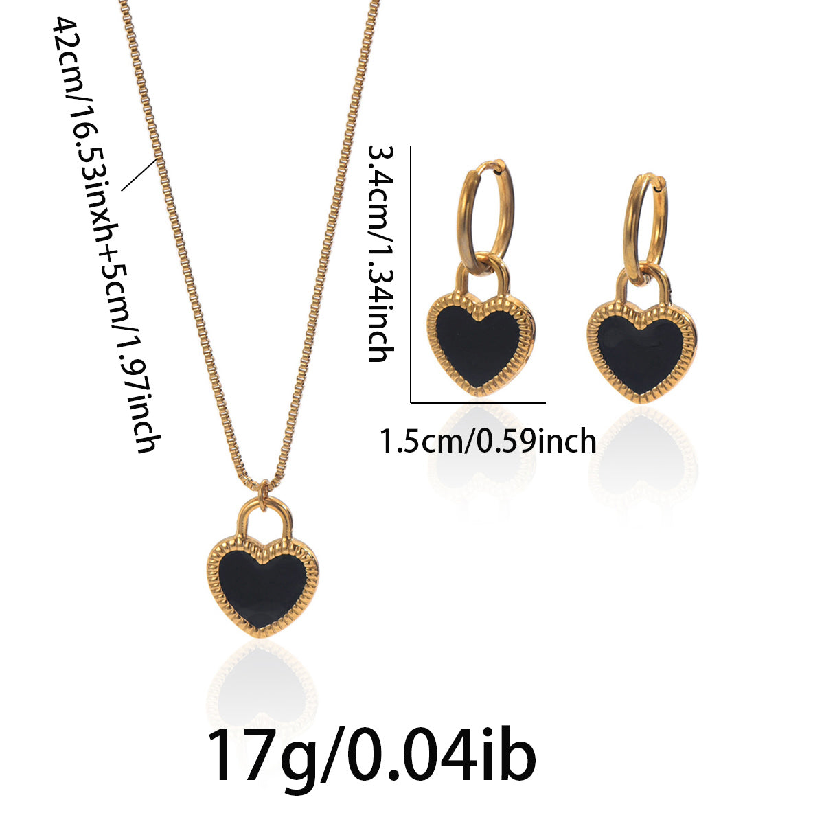 Svssy Golden Heart Jewelry Set