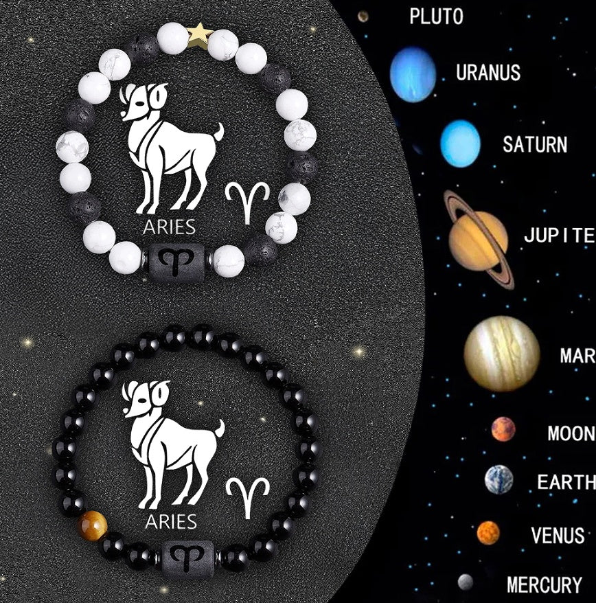 Celestial Eclipse Zodiac Bracelet Set – Choose Your Sign