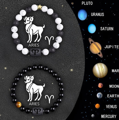 Celestial Eclipse Zodiac Bracelet Set – Choose Your Sign