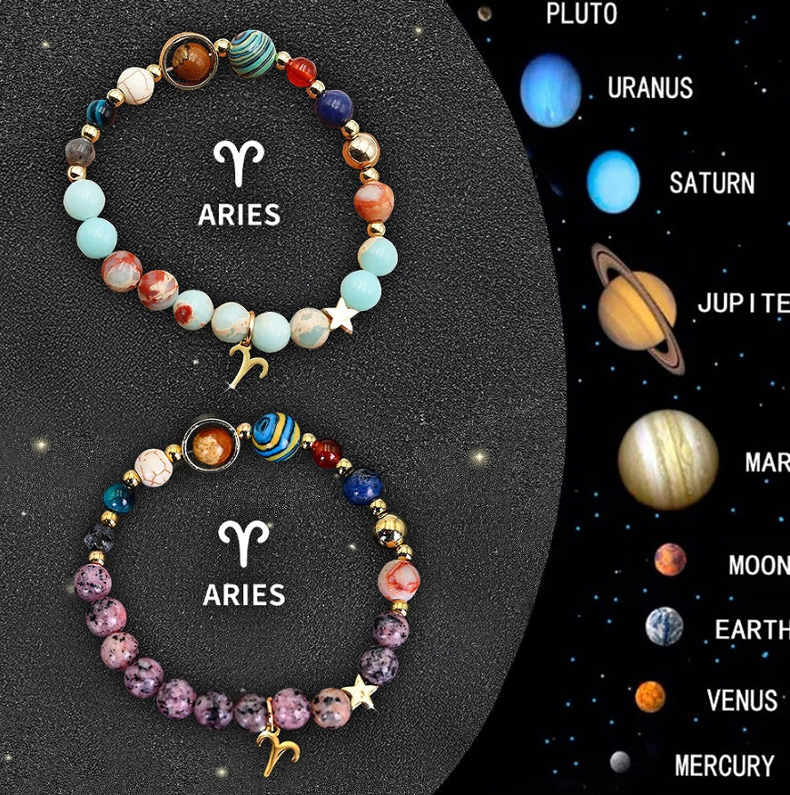 Celestial Aura Zodiac Bracelet Set – Choose Your Sign