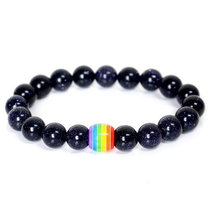 Svssy Rainbow Aura Beaded Bracelet