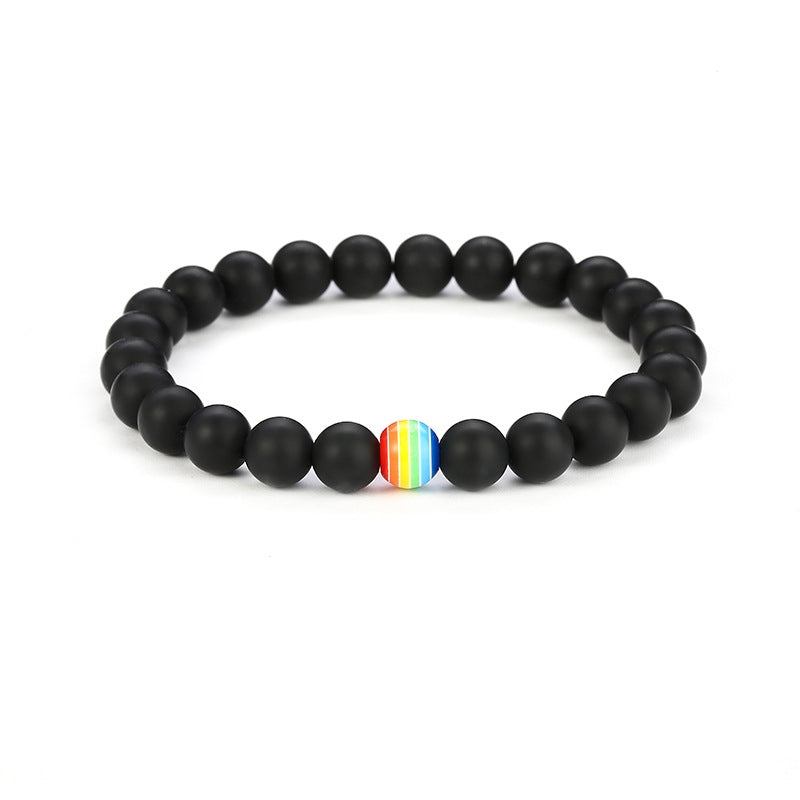 Svssy Rainbow Aura Beaded Bracelet