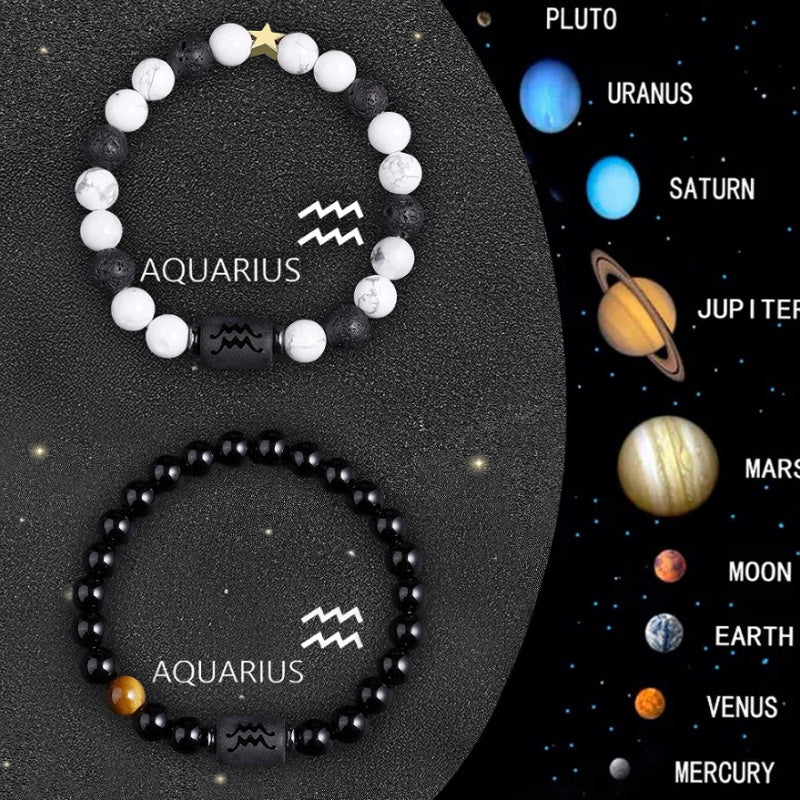 Celestial Eclipse Zodiac Bracelet Set – Choose Your Sign
