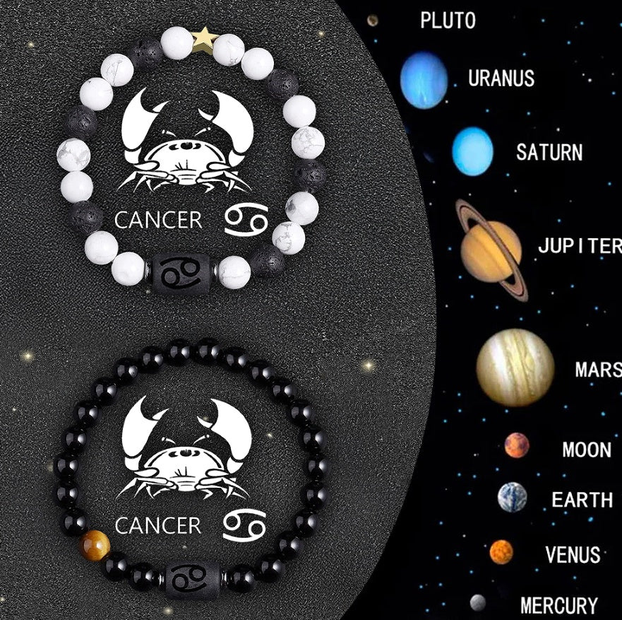 Celestial Eclipse Zodiac Bracelet Set – Choose Your Sign