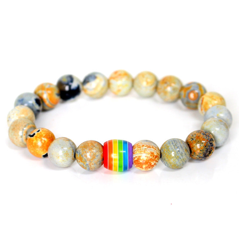 Svssy Rainbow Aura Beaded Bracelet