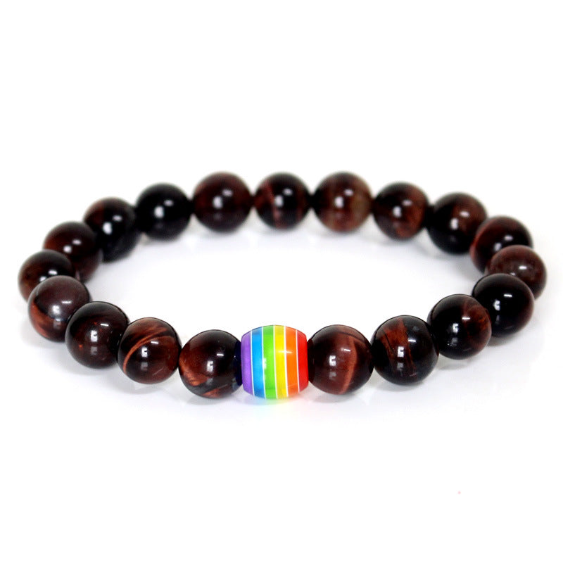 Svssy Rainbow Aura Beaded Bracelet